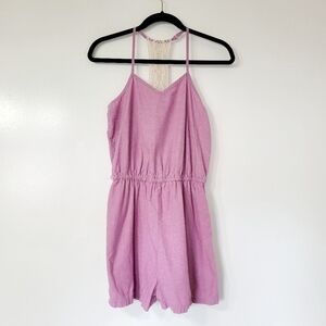 Mossimo Pink Crochet Romper Size Small